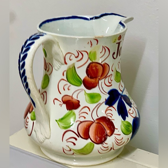 c. 1840 Unrecorded Gaudy Welsh Marriage Jug Inscribed "John & Sarah Kitson" - Picture 7 of 16